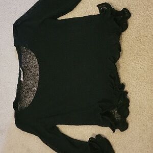 Free W Other Purchase! Black Ruffled Knit Top